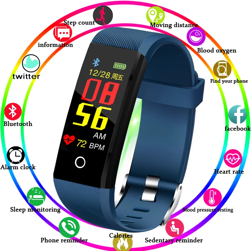 

BANGWEI Smartbracelet IP67 Waterproof Fitness Blood Pressure Heart Rate Monitor Pedometer Information Reminder Smart Sport Watch