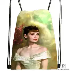 Пользовательские Одри-Hepburn-вдохновенный-Drawstring сумка-рюкзак милый рюкзак детский Ранец (черный назад) 31x40 см #20180611-02-69