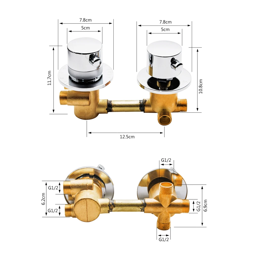 Bogji Valvola in Ottone Doppio Miscelatore Uscita Acqua Vite 2/3/4/5 Vie per Cucina Bagno Vasca Mixer Doccia Temperatura Acqua Producer Hotel Bogji Valvola in Ottone Doppio Miscelatore Uscita Acqua Vite 2/3/4/5 Vie per Cucina Bagno Vasca Mixer Doccia Temperatura Acqua Producer Hotel