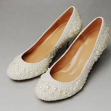 Luxury sexy lady wedding shoes Wedding Bridesmaid Shoes Party Shoes Comfortable med heel bridal shoes for woman honeymoon
