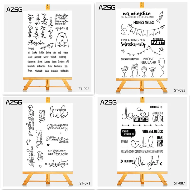 

AZSG German Clear Stamps for Scrapbooking Transparent Silicone Rubber Seal DIY Photo Album Decorative Card Chapter 11*16cm