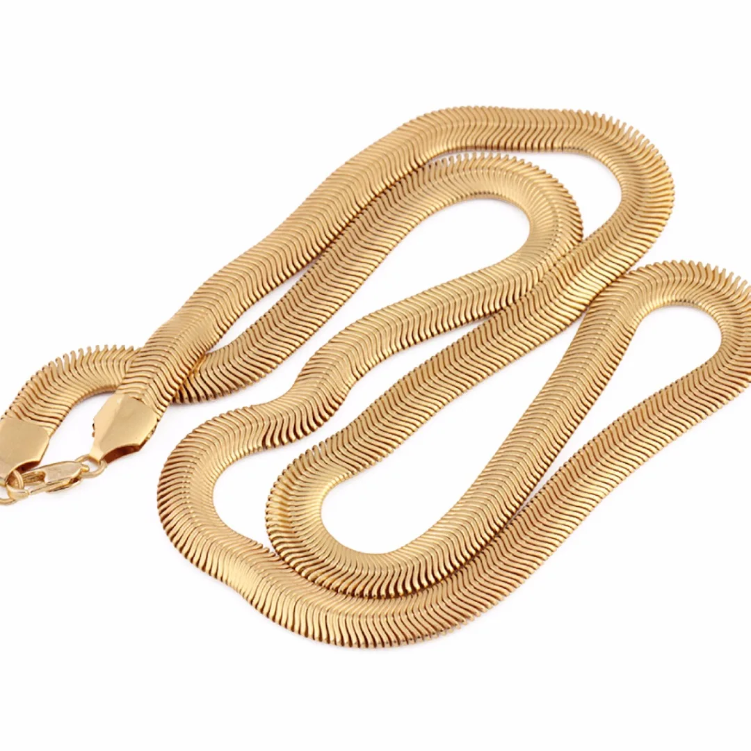 Men Hip Hop DIY Necklaces Chains Shellhard Gold Snake Chian Necklace Fashion Jewelry 60cm