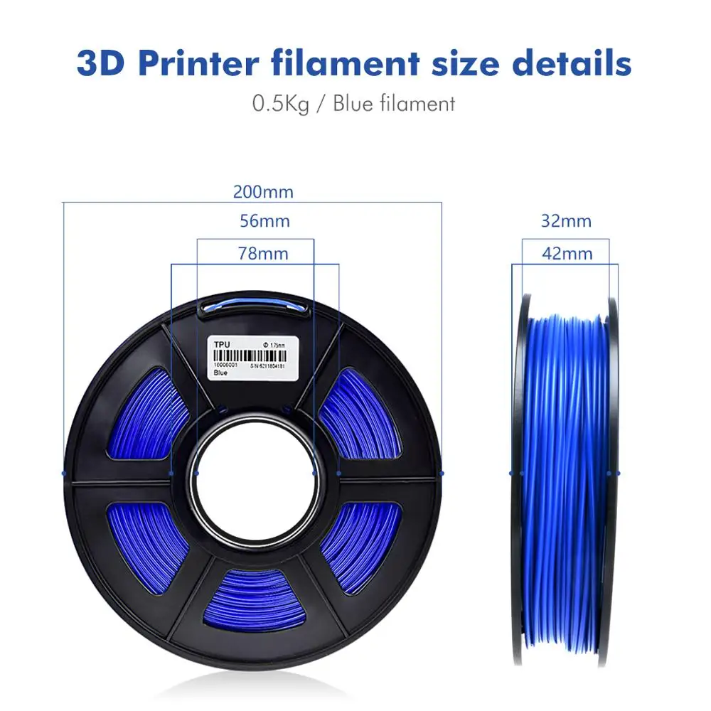 SUNLU 3d принтер нить Новая Китай склад цена 0,5 кг красный ТПУ нить для 3d ручки с OEM и ODM поддержка