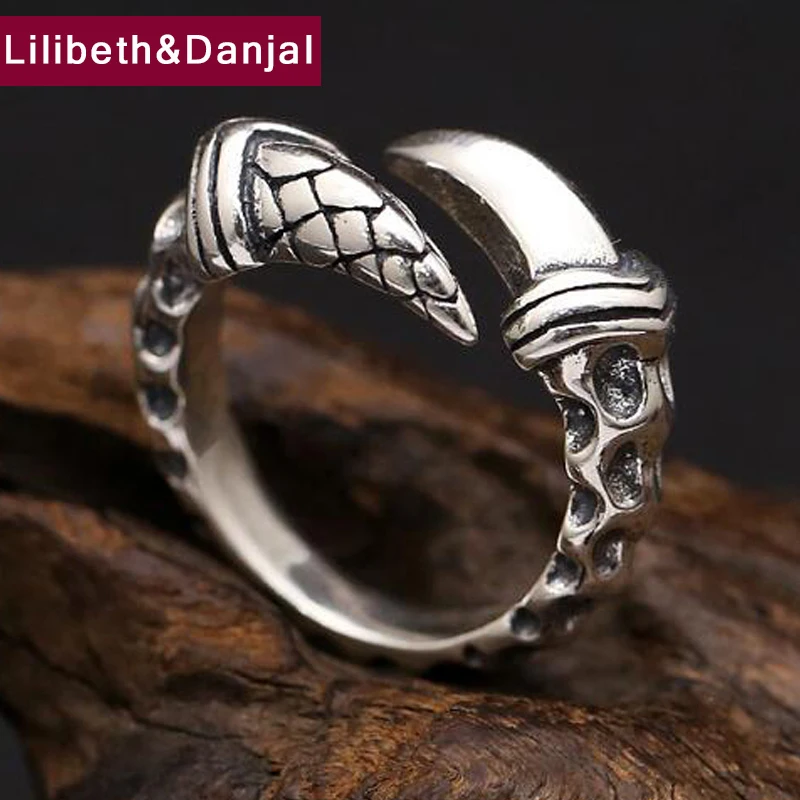 

Women Men Ring 100% Real 925 sterling silver Magic dragon claw adjustable animal ring Brand jewelry dropshipping R26