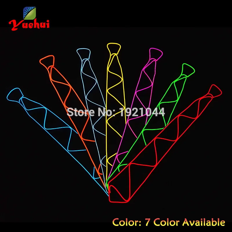 

10 colors Choice NEW Sound activated Cute LED Neck Tie glowing EL wire Necktie For festival,cosplay,bar,Evening Party decoration