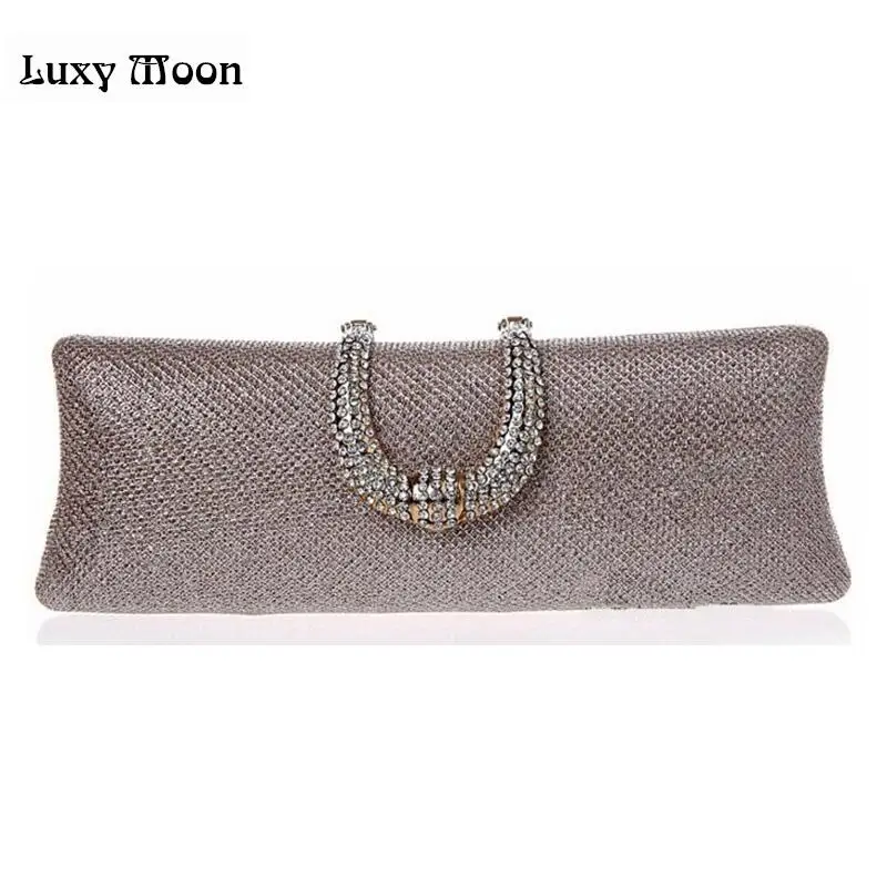 U Diamond Gold Clutch Bag Crystal Clasp Silver Evening Bags women Wedding Bride Purse glitter ...