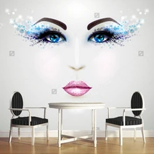 Пользовательские Современные настенные покрытия, лицо с гламурным макияж, 3D фото для гостя Парикмахерская фон для магазина настенные водонепроницаемые обои