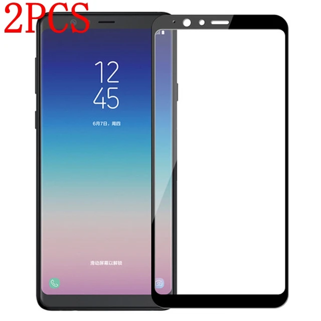 Закаленное стекло с полным покрытием для Samsung Galaxy A8 star 2 шт. защитная пленка экрана