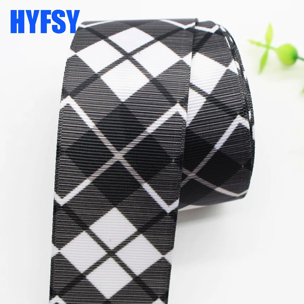 격자 무늬 리본 DIY 수제 공예, 머리 활 재료 선물 포장, 그로스그레인 수제 액세서리, 10 야드, 25mm, 38mm