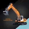 Wireless Electric Simulation RC Excavator Alloy Model 2.4G 64CM 17CH Drill Grab Dig 3 In 1 Large Remote Control Alloy RC Truck 5