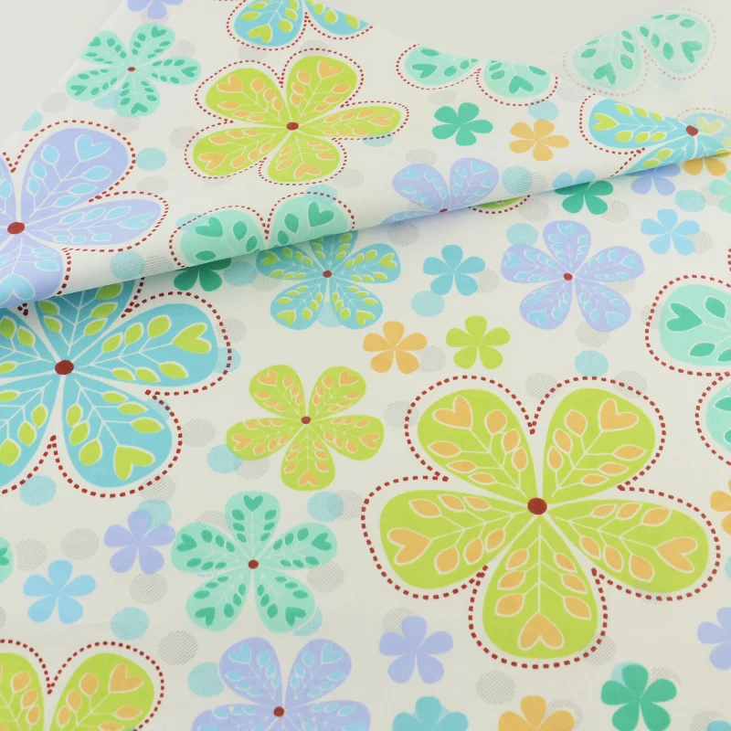 Decoration Tissue Home Textile Patchwork Green Floral Cotton Fabric Quilting Bedding Sewing Cloth Craft Teramila Fabrics Tecido|fabric lilies|fabric