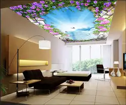 3d комнате обои на заказ росписи Нетканые стикер 3 D контракт Contemporary Floral потолок фреска обои для стен 3d