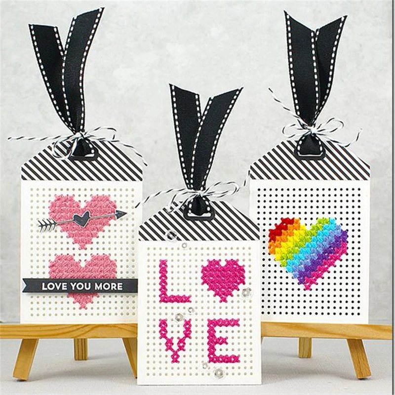 

Naifumodo Cross-Stitch Tag Metal Cutting Dies New 2019 for Craft Dies Scrapbooking Bookmark Card Making Die Cut Stencil Decor
