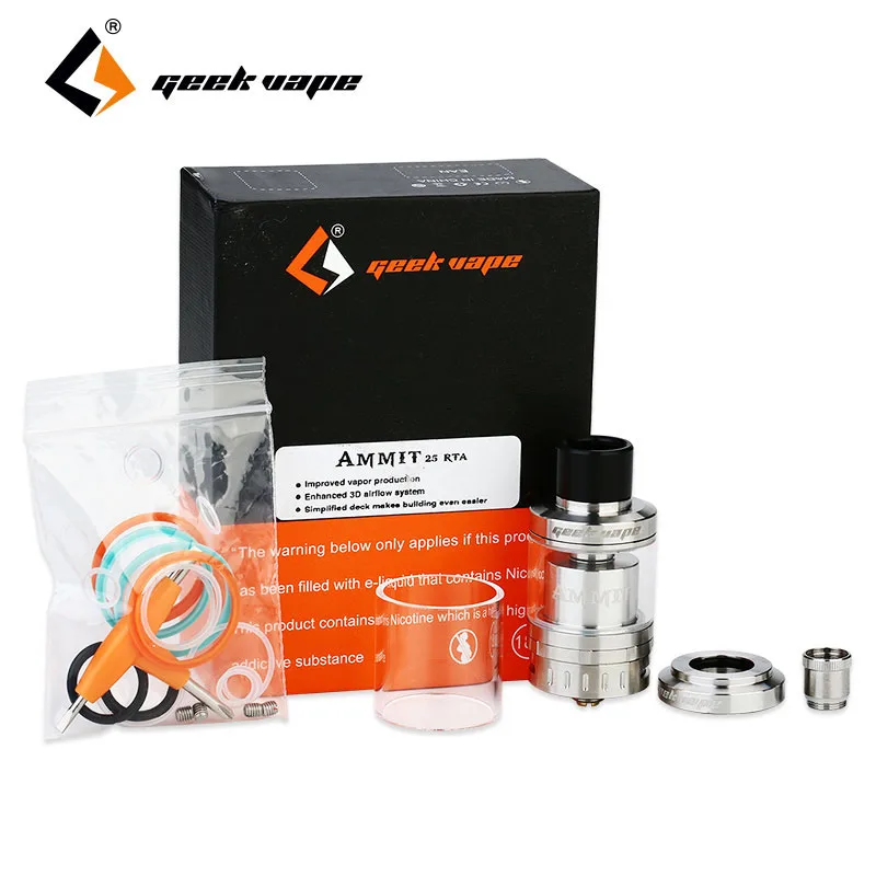 

100% Original GeekVape Ammit 25 RTA Atomizer 2ml/5ml 25mm diameter Ammit RTA Huge Vape Tank Atomizer for Electronic Cigarette
