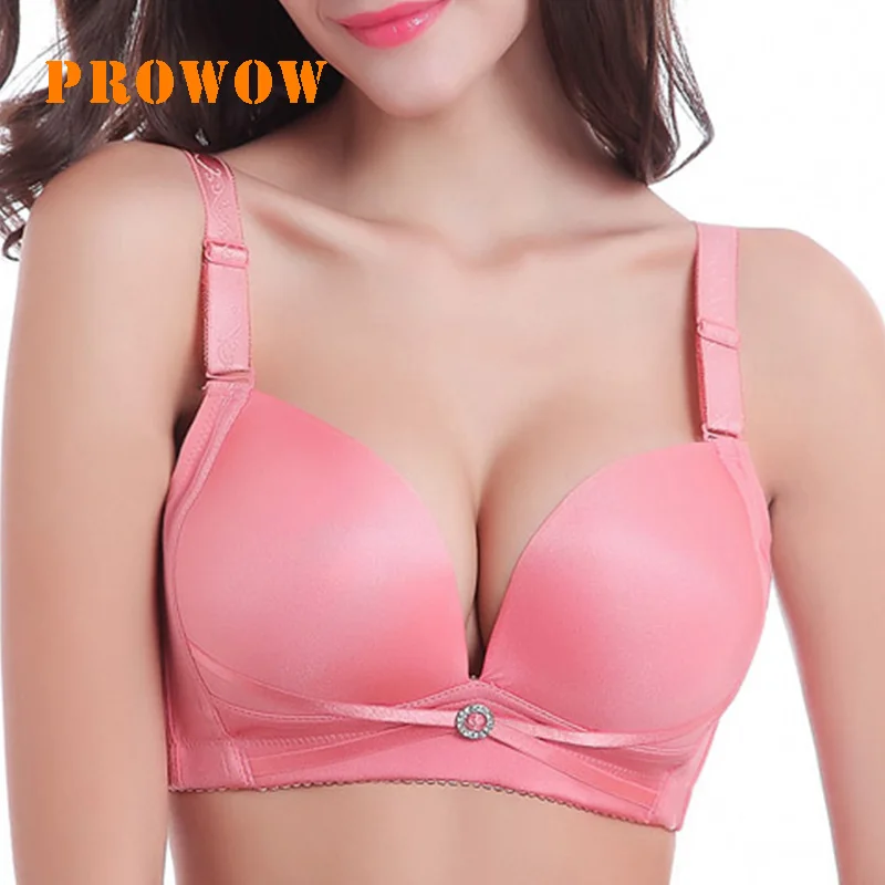 

Prowow Smooth Trackless Ring-less Bra Thin Cup Adjustment Comfortable Underwear Sexy Lingerie Push Up Women Bras