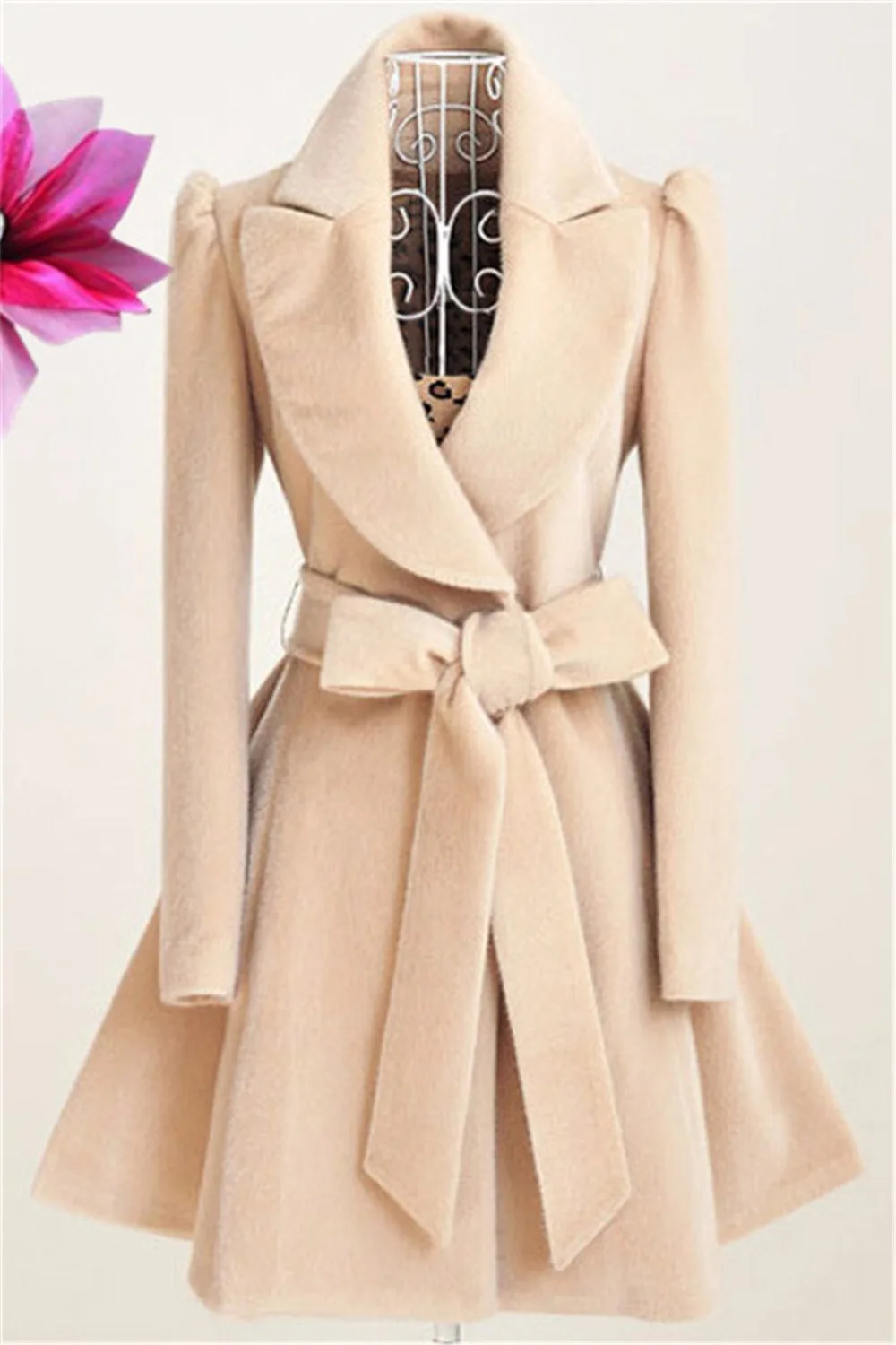 Особенно, осенне-зимнее женское пальто, тонкий длинный Тренч, женские пальто с милым бантом на поясе, ветровка для женщин, кашемир