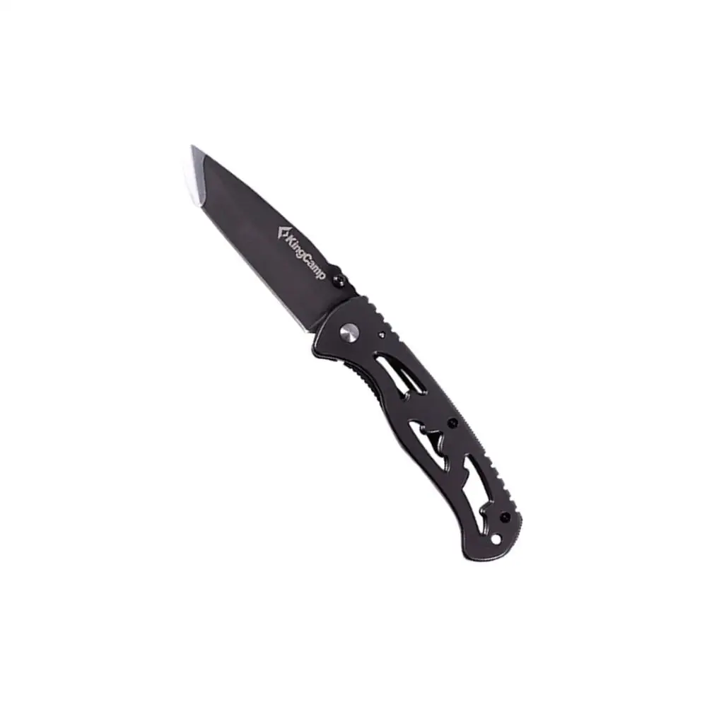 

KingCamp Stainless Steel Tactical Hollowing-out Aluminum Handle Folding with Frame Lock Belt Clip Key Ring Hole Camping Knife