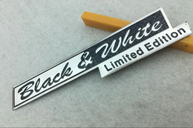 

20X 3D Auto Aluminum Black & white Limited Edition car Emblem Badge Sticker decal logo accessories