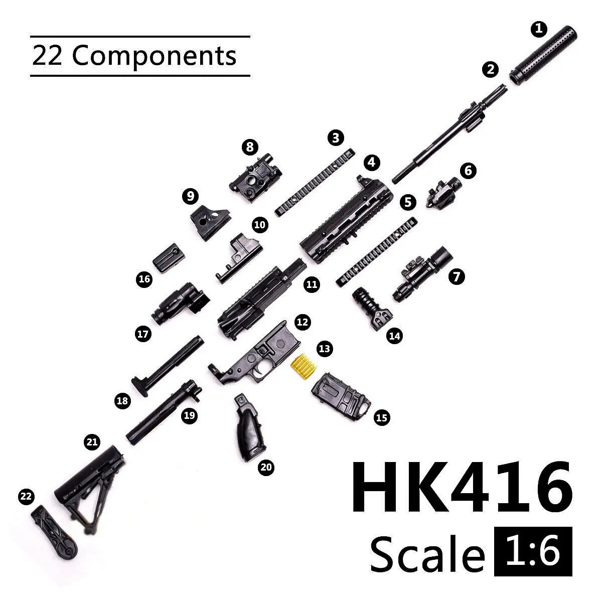 

1:6 PUBG M416 HK416 Rifle Assembled Gun Model Assembling Puzzles Building Bricks For Action Figure