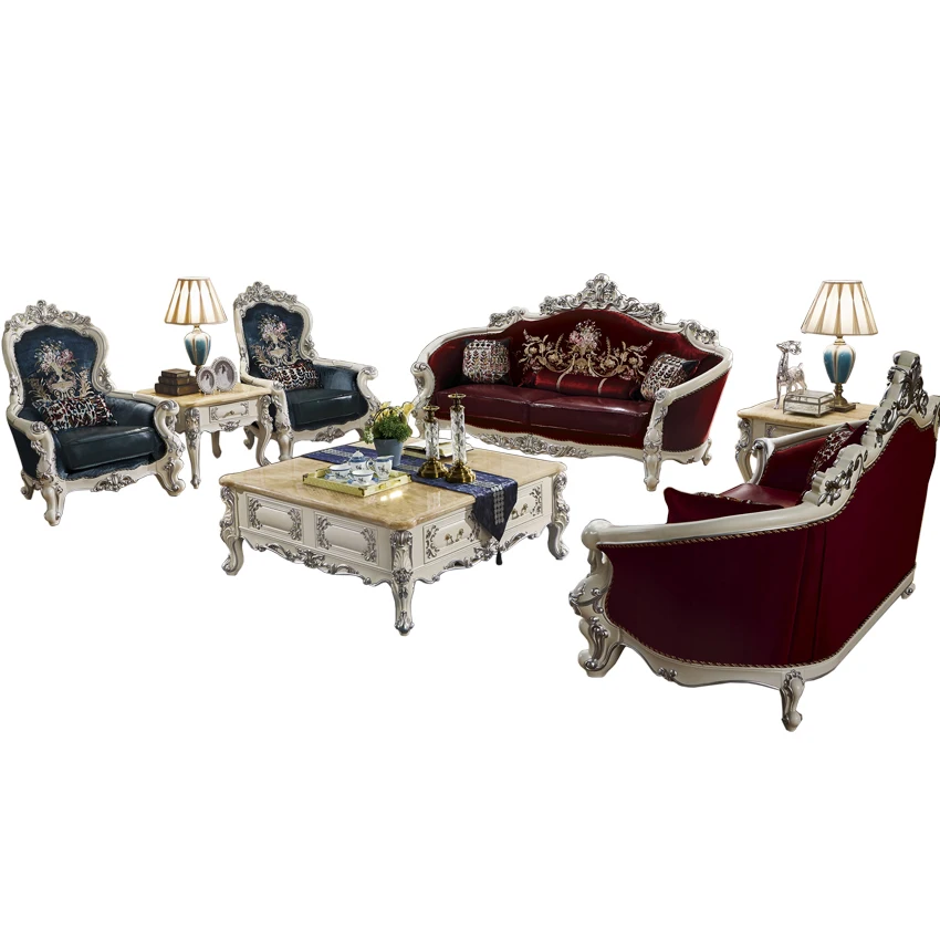 خشب صلب فاخر جلد W و نسيج عالي الجودة طقم أريكة ل منزل كبير خشب صلب فاخر جلد W و نسيج عالي الجودة طقم أريكة ل منزل كبير