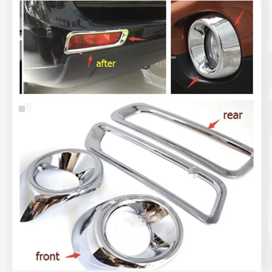 Chrome Front Fog Lamp Light Cover Bezel Trim For Mitsubishi Outlander 2013 2014