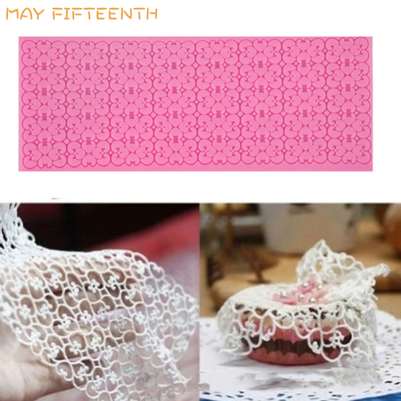 

Sugar Silicone Lace Mold for Cake Decorating Accessory Craft/Fondant Lace Mold Mat Mesh Cake Stencil Template/Decoration 344