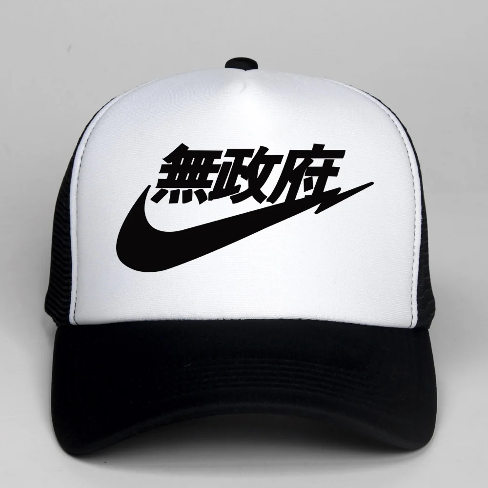 Китайские модные бейсболки с буквенным принтом, бейсболка для мужчин и женщин, повседневные регулируемые сетчатые шляпы из полиэстера - Цвет: White Black