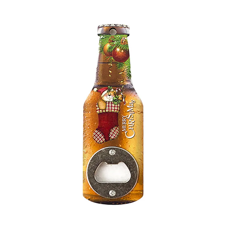 Открывалка для пивных бутылок креативный Деревянный Открывалка для бутылок с рождественской печатью брелок kichen Аксессуары Инструмент otwieracz do piwa# BL1
