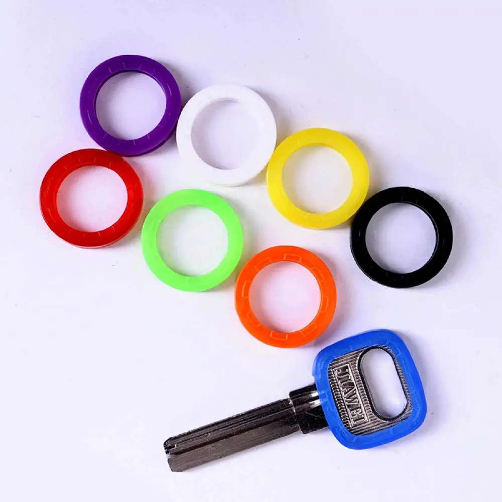 8 шт Разноцветные полые резиновые крышки для ключей, разноцветные Круглые Мягкие силиконовые замки для ключей, эластичные накладки для ключей, чехол