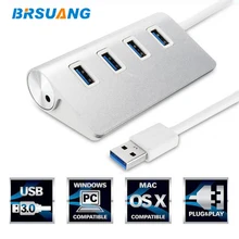 100 шт./лот BRSUANG USB разветвитель хорошее качество высокоскоростной 5 Гбит/с 4 порта USB 3,0 концентратор для Apple Lenove планшет портативный ноутбук и т. Д