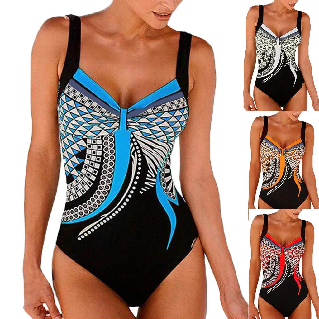 

Plus-size Pregnant&Women Summer Backless Sexy Print Swimwear Beachwear Siamese Swimsuit Bikini Set S- XXL#20z