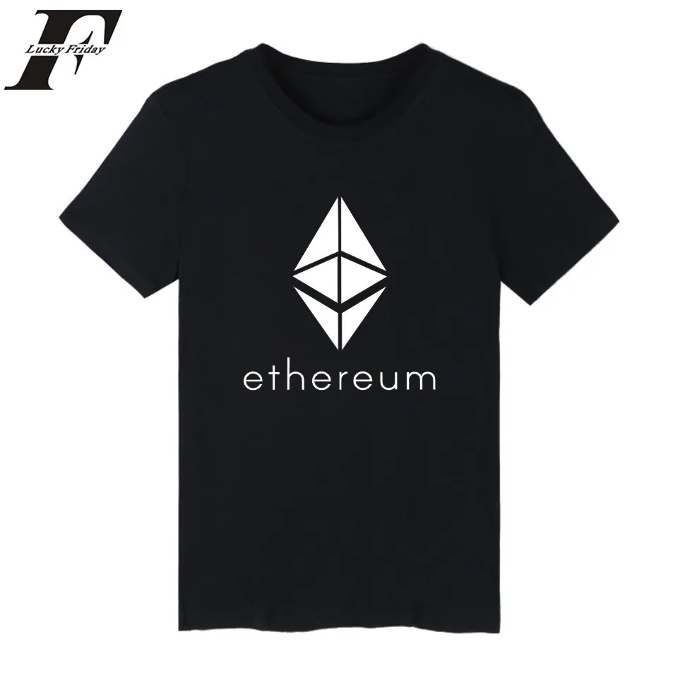 LUCKYFRIDAY ethereum fitness t-shirt Men women black/white camiseta t shirts causual T Shirt xxs-xxxxl ethereum