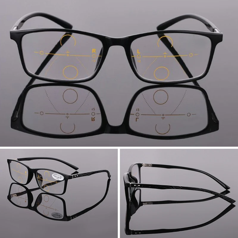 Прогрессивные очки для чтения с мультифокусом Ulrtalight TR90, удобные оправы для мужчин и женщин, асферические линзы для дальнозоркости, унисекс, R202