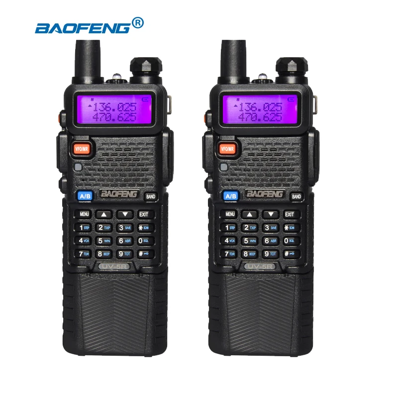 

2Pcs BaoFeng UV-5R Walkie Talkie VHF UHF 3800mAh Dual Band Two way radio Baofeng uv5r Portable radio transceiver