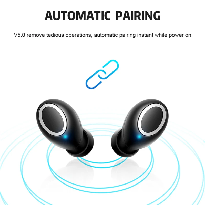 3D стерео звук Bluetooth V5.0 наушники портативный TWS беспроводной сенсорный наушник с зарядным чехлом Спорт бас гарнитура Автоматическое включение/выключение
