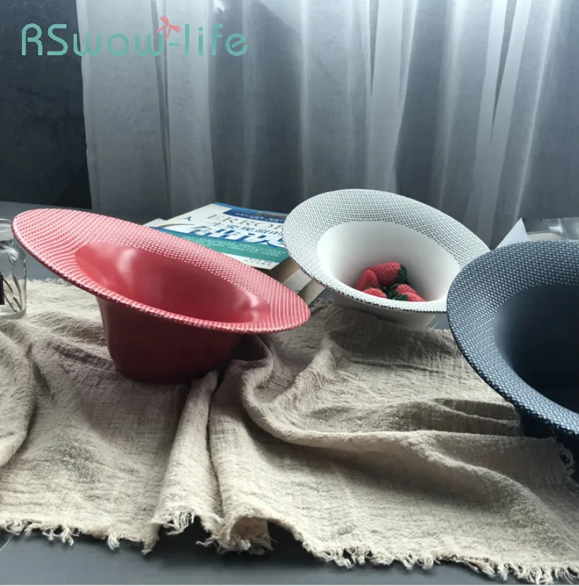 

Creative Ceramic Tableware Jazz Hat Salad Bowls Oblique Ceramic Bowl Soup Bowl Bol Coco For Kitchen Supplies