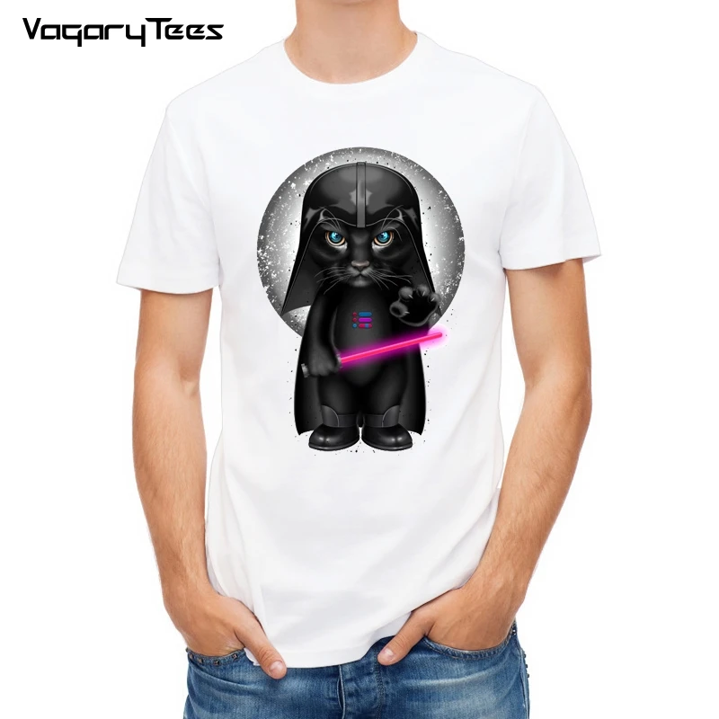 : Goodie Two Sleeves Humor Cat Wars Type Adult T-Shirt: Clothing Star wars cat t shirt door from land