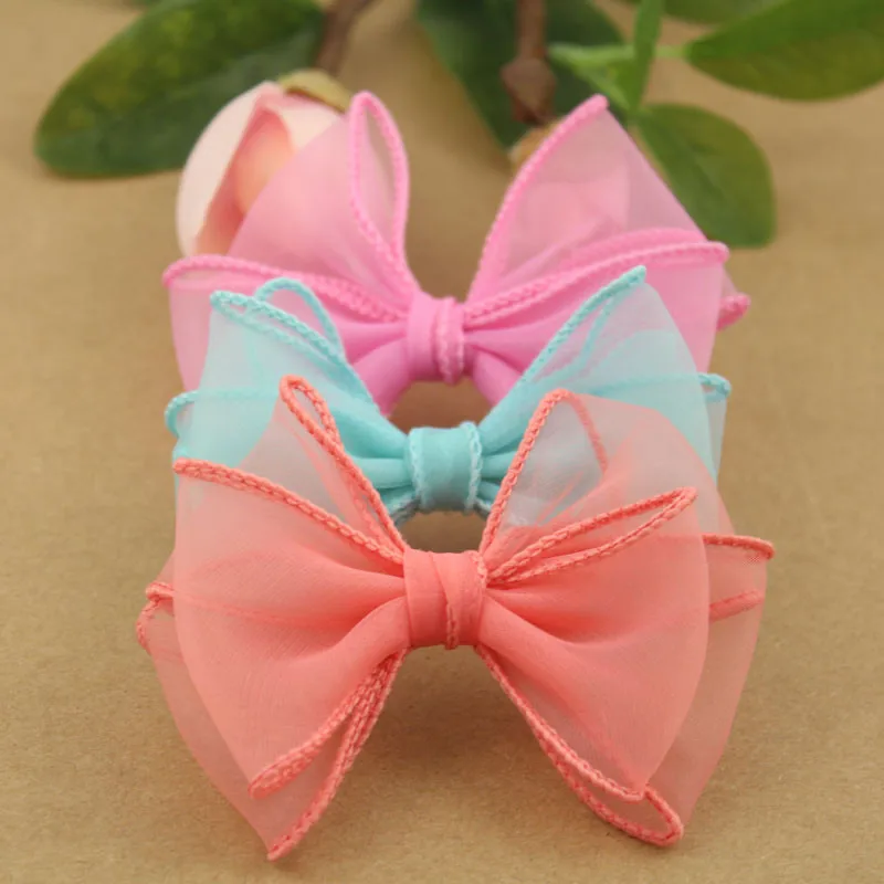 

Newest 50PCS Chiffon Ribbon Knot Bows Handmade DIY Jewelry Accessory Material Fit for Girls Hair Clips Headband Decoration Craft