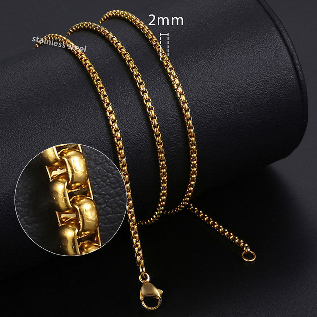 Necklace Stainless Steel Cuban Rope Box Snake Link Chains Necklace Silver Color Male Jewelry Wholesale 24" 60cm 3mm KNN1
