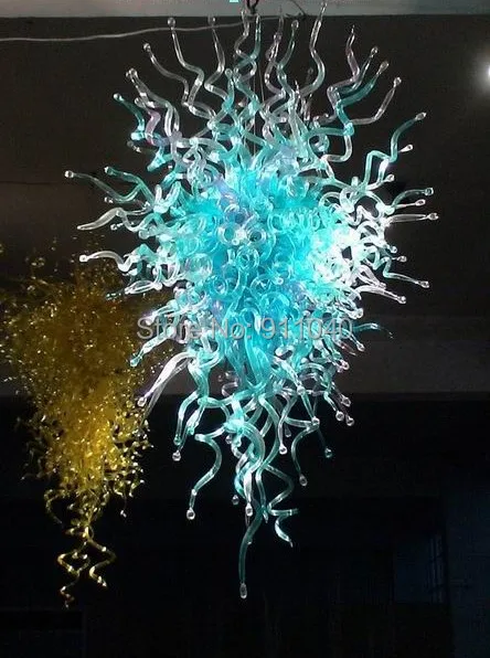 

Free Shipping Blown Villa Lighting Blue Crystal Chandelier