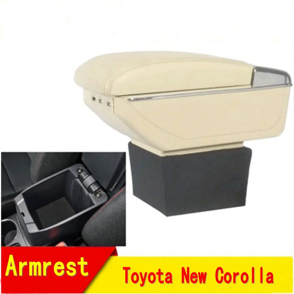 

For Toyota New Corolla armrest box central Store content Storage box with cup holder ashtray USB interface 2014-2018