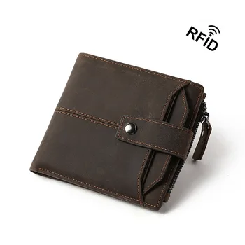 

Real Cow Genuine Leather Men Wallets Clutch Male Vintage Hasp Slim for Rfid Short Coin Purse Men's Credit Card