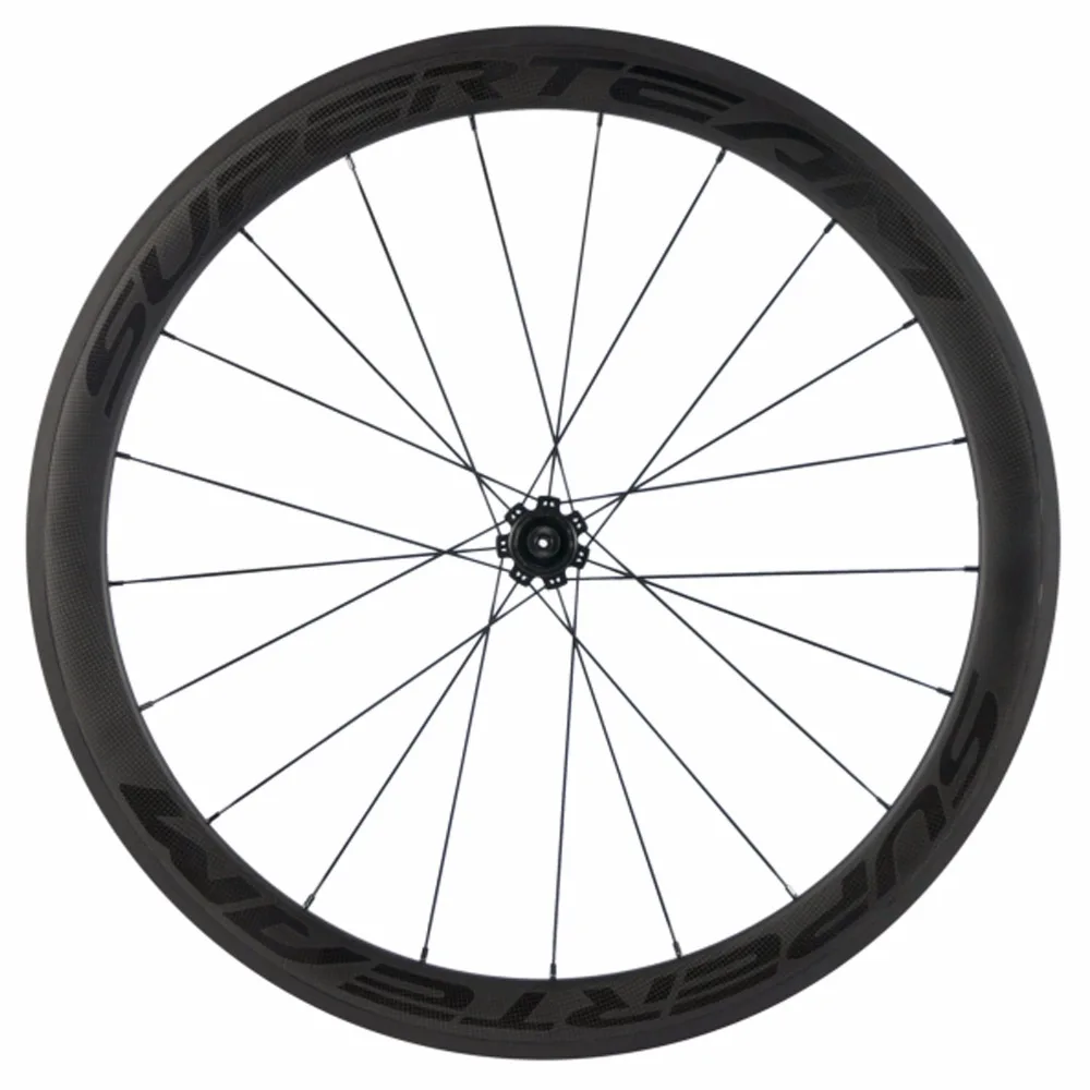 Excellent SUPERTEAM Carbon Wheelset 700C Clincher Wheels 50mm Road Bicycle Wheelset Tubular 23mm with Powerway R7 Hub Fast shipping 5