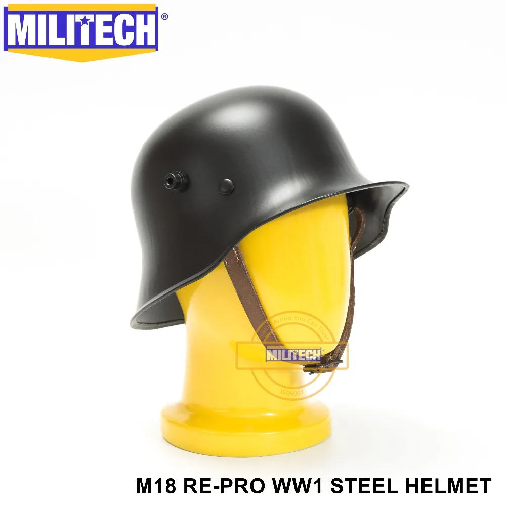 MILITECH WW1 черный немецкий шлем для мотоцикла WWi немецкий шлем M18 шлем