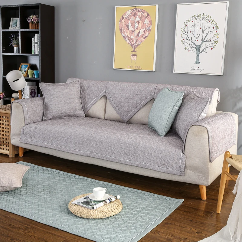 Полиэстер, простые мягкие коврики для дивана, минималистичные Нескользящие Чехлы для дивана, l-образные секционные Чехлы для дивана, протектор 1 шт