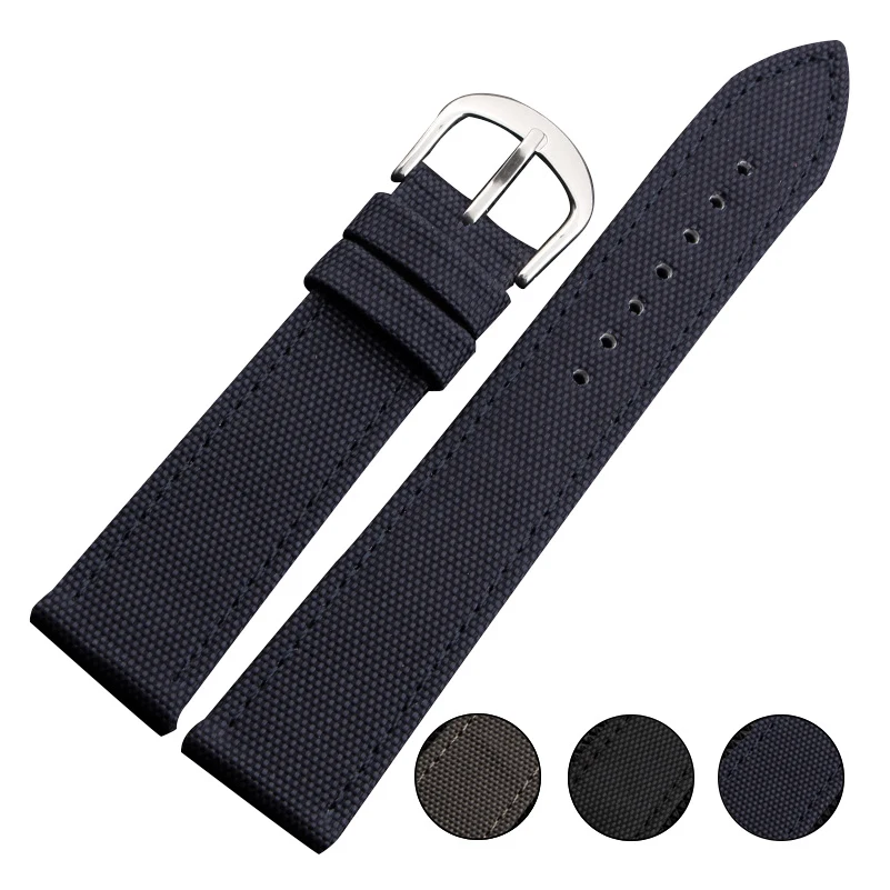 

EACHE New Arrival Canvas Nylon Genuine leather inner Watchband Canvas Two Parts Watch Strap 18mm 20mm 22mm 24mm