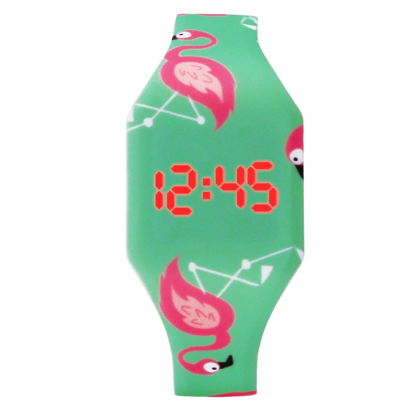 Pink Leopard LED Digital Watch Touch Screen Cartoon Children Kids Watch Unicon afbeelding