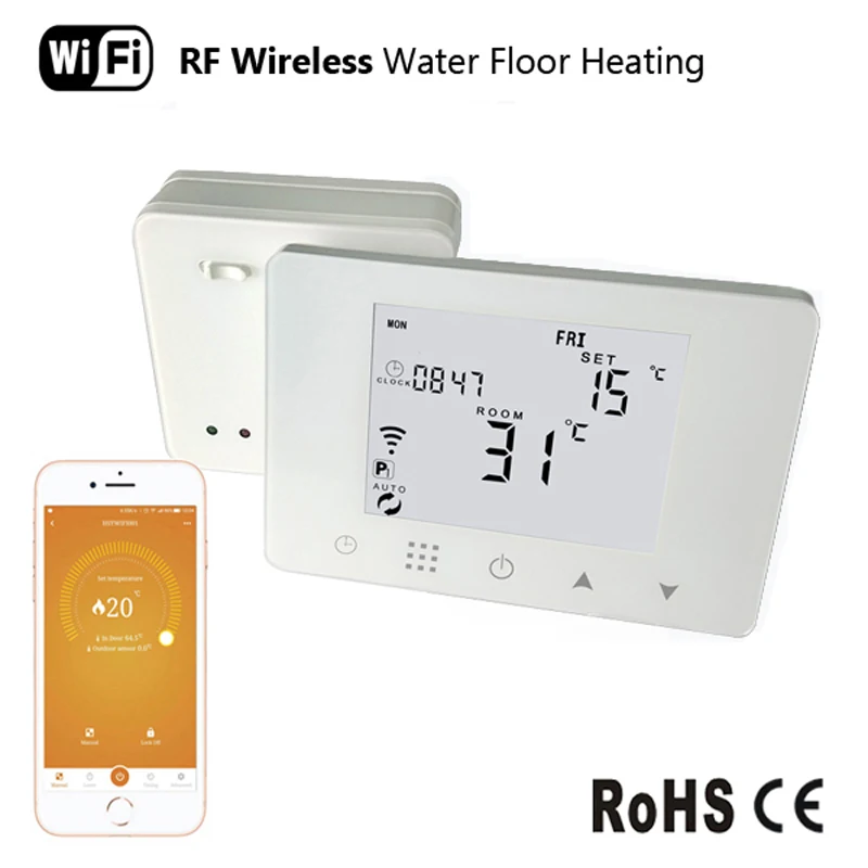 WiFi & RF Wireless Room Thermostat Water Floor Heating 3A System Remote