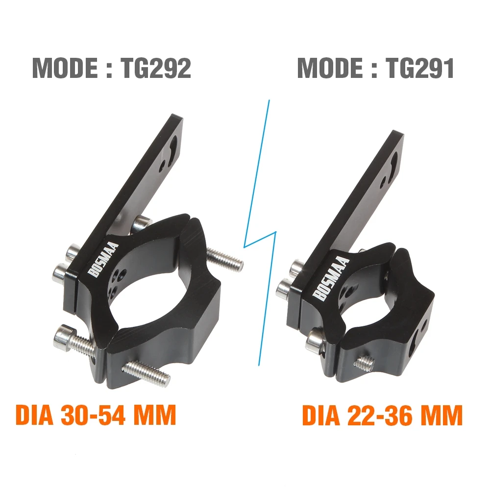 BOSMAA TG29 мотоцикл светодиодный фонарь трубка кронштейн вилки для кафе, Рейсер, чоппер мотоцикл охотничий зажим с лампой держатель 22-54 мм