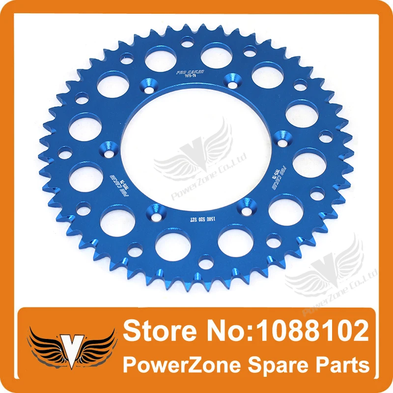 

High Grade 7075 T Alloy 520# 52T Teeth Rear Sprocket YZ YZF Universal Dirt BIke MotorCross Motorcycle Drive System Free Shipping